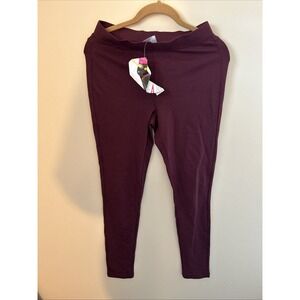 Women With Control XS Burgundy Stretch Leggings